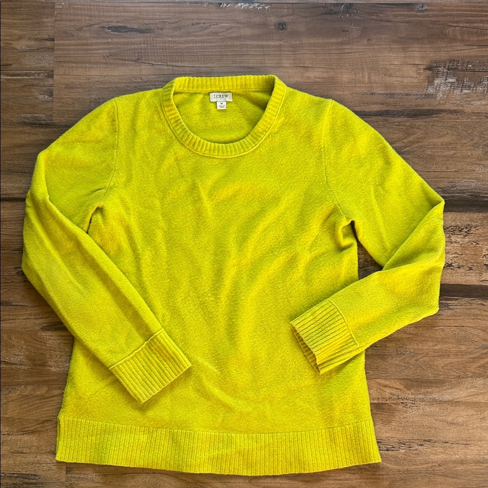 J. Crew Women's Vibrant Yellow Crew Neck Sweater